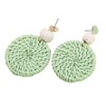 thumbnail image 2 of Pendientes de ratán Pendientes redondos de paja Pendientes colgantes de ligera Verde Yuyangstore Pendientes Mujer, 2 of 8