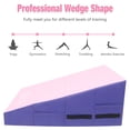thumbnail image 3 of Gymnastics Wedge Mats 33" X 23.6" X 13.4" Folding for Home Use | Incline Mat Cheese Wedge With Zip Fastener, Waterproof Vinyl Cover, EPE Foam for Exercise, Tumbling, Yoga, Pilates, Pink & Dark Blue, 3 of 7