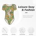 thumbnail image 4 of Fotbe Snake And Floral Body de Mujer con Cuello Redondo y Mangas Cortas, Sin Mangas Ajustado, Suave, Cómodo y Básico-Small, 4 of 7
