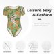 thumbnail image 4 of Balery Snake And Floral Body de cuello redondo de manga corta para mujer Tops de manga corta Tops básicos-Medium, 4 of 7