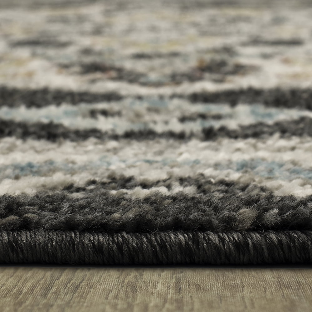 Mohawk Home Huffman Indoor Ornamental Area Rug, Black, 6' x 9'