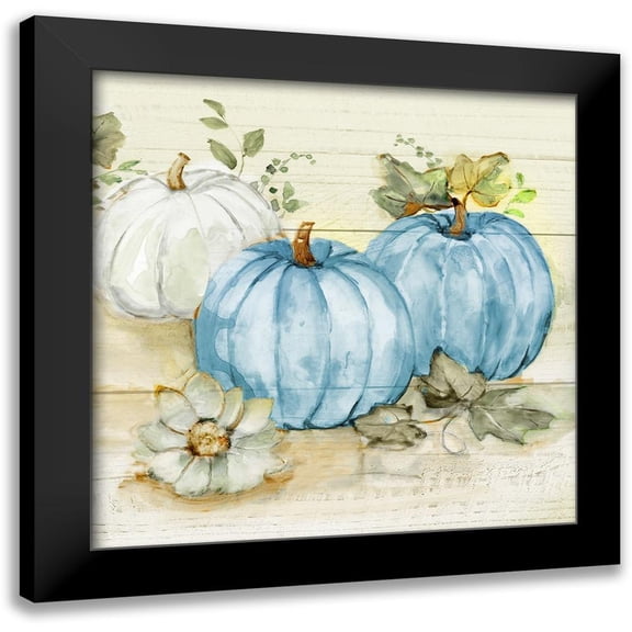 Nan 12x12 Black Modern Framed Museum Art Print Titled - Harvest Pumpkins II