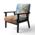 thumbnail image 3 of Designart "Interwoven Bliss on the Prairies" Yellow Modern Upholstered Accent Chair - Traditional Arm Chair For Bedroom, 3 of 5