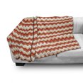 thumbnail image 3 of Coral Soft Flannel Fleece Blanket, Horizontal Chevron Pattern Arrows Geometric Design Striped Old Fashion Zigzag, Cozy Plush for Indoor and Outdoor Use, 50" x 60", Orange Coral White, by Ambesonne, 3 of 6