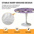 thumbnail image 6 of Happy Mask Gnomes Elastic Fitted Round Table Cover Purple Mardi Gras Firework Waterproof Outdoor Tablecloth for Holiday Party, Picnic, Patio & Dining Fits Tables Up to 55"-60", 6 of 8