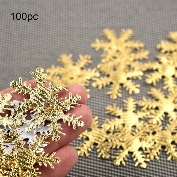 putnchl 100pc Gold Cloth Christmas Snowflake Confetti Christmas Decoration 4cm