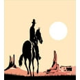 thumbnail image 3 of Ambesonne Western Duvet Cover Sets, Cowboy Horse Sunset, 2-King, Yellow Orange Black, 3 of 3