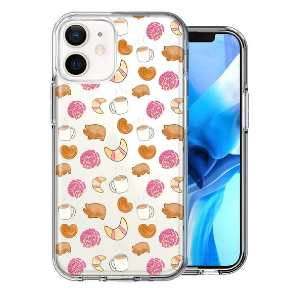 MUNDAZE for Apple iPhone 11 Mexican Pan Dulce Cafecito Coffee Concha Polka Dots Double Layer Phone Case Cover