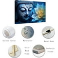 thumbnail image 5 of ZHONGYUTONG Zen Canvas Wall Art Buddha Head Pictures with Lotus Floral Painting Prints Spa Artwork Office Decor for Spiritual Meditation Yoga Room Framed (20.00" x 30.00"), 5 of 6