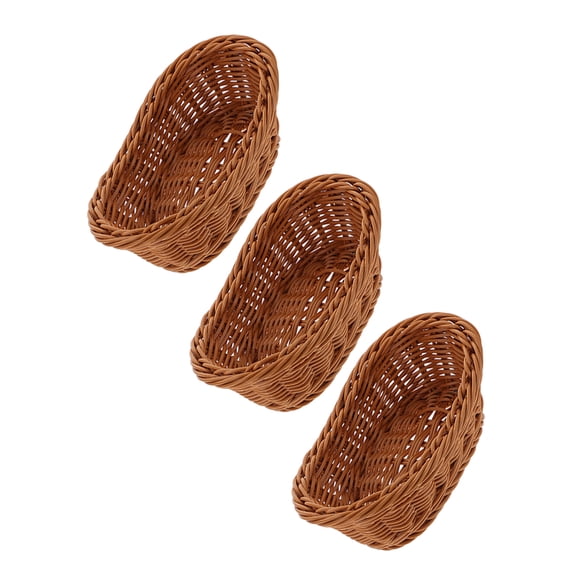 LOLIPPYY Set of 3 Beige Breathable Plastic Storage Baskets for Fruit and Vegetable Organization and Kitchen Storage