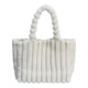 thumbnail image 4 of Bolso de mano para mujer, de felpa, moderno, ligero, informal, de invierno, con asa, grande Blanco, 4 of 9