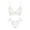 White, variant on Varsbaby Lace Thin Adjustable Strap Bra Unpadded Cute Triangle Bra Set for Women
