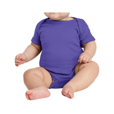 

Yellow Rooster Infant Short Sleeve Baby Rib Bodysuit Purple NEWBORN