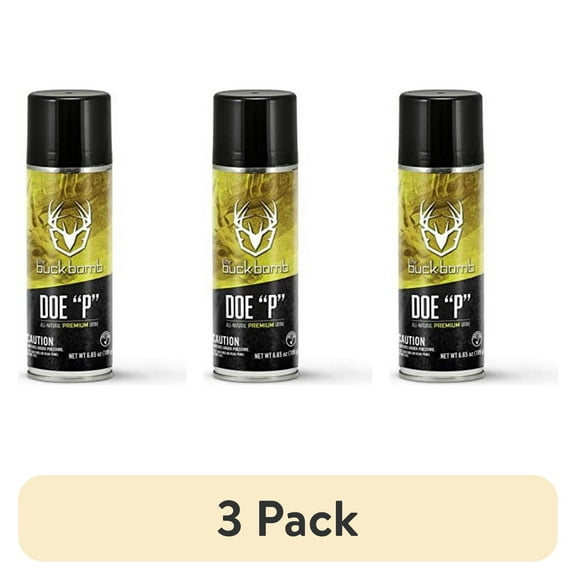 (3 pack) Hunters Specialties Buck Bomb Natural Doe "P" Aerosol Scent | Deer Buck Lure Hunting Pre/Post-Rut Scent Attractant for Hunting, 6.65 Oz