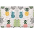 thumbnail image 3 of Colorful Pineapple Kitchen Curtains Cafe Curtains Washable Short Curtains for Small Window Farmhouse Kitchen Bathroom Basement Half Window Curtain, 27 x 36 inch Length, 2 Panels, 3 of 6