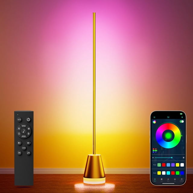 Lámpara de Piso Esquinera Inteligente RGB LED Keepsmile con Sincronización Musical