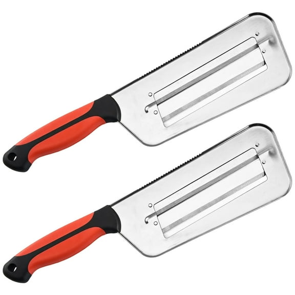 2 Pcs Cabbage Chopper Shredder - Stainless Steel Vegetable Slicer | Dual-Layer Shredder & Peeler, Multifunctional Kitchen Knife for Slicing, Grating & Shredding for Sauerkraut, Coleslaw