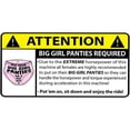thumbnail image 1 of Adhesivo de advertencia de atención: se requieren bragas para niñas grandes, 10 unidades, 1 of 1