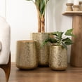 thumbnail image 2 of DecMode 20", 15", 13"H Gold Aluminum Metal Planter with Hammered Design (3 Count), 2 of 13