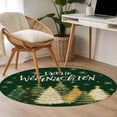 thumbnail image 4 of Round Rug 3.3Ft Washable Non-Slip, Green Christmas Circle Area Rugs for Living Room Bedroom, Xmas Tree Snowflake Farmhouse Indoor Floor Mats Carpet Runner for Home Decor Aesthetic, 4 of 8