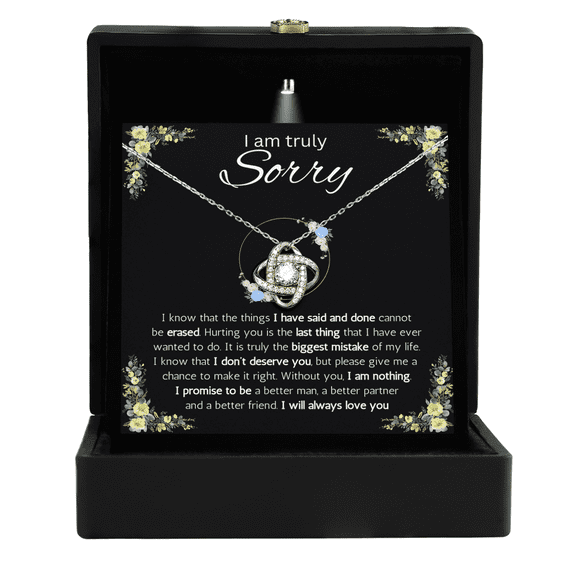 I'm Sorry Gift for Her, Apology Gifts for Her, I Love You, I'm Sorry Gift Necklace, Sorry, Forgiveness Necklace With Message Card, Luxury Box