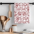 thumbnail image 2 of Red Boho Flower Kitchen Towel Dish Cloths Set of 4, Microfiber Soft Kitchen Hand Towels, Vintage Paisley Farmhouse Pattern Absorbent Quick Drying Dishcloths 18 x 28 Inches, 2 of 8