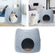 thumbnail image 5 of Cama con cojín para gatos, camas extraíbles para cachorros, cuevas para gatos vables, camas para gatos para interiores gris cro Zulema Cueva de la cama del gato, 5 of 7