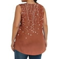 thumbnail image 6 of Tank Tops for Women under $5 Sleeveless Round-Neck Printed Casual T-shirt Coffee L, 6 of 6