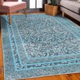 thumbnail image 3 of Folk Art Decorative Rug, Vintage Leaves Flowers and Ivy Branches in Nostalgic Earth Tones, Quality Carpet for Bedroom Dorm and Living Room, 6 Sizes, Pale Blue, by Ambesonne, 3 of 4