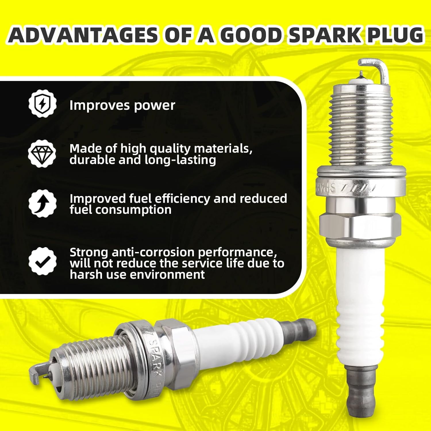 MOAUTO Set of 4 Ignition Coils Pack UF316 90919-02240 & 4 PCS Iridium Spark Plugs Compatible with Scion Toyota XA XB Yaris Echo Prius Camry - L4 1.5L