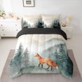 thumbnail image 2 of Homewish Jungle Animal Fox Twin Bedding Sets 7-Piece, Magic Wildlife Bedding Comforter Set, Rustic Nature Scenery Reversible Sheet Sets, Super Cozy Room Decor, 2 of 7