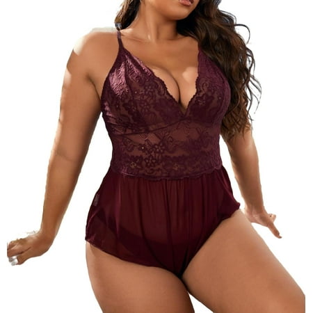 

Teddies Burgundy Plus Size Sexy Lingerie (Women s)