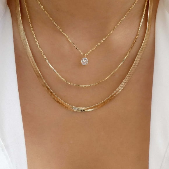 Up to 65% Off! Gspmoly Necklaces for Women, Multi-Layer Overlapping Necklace Personality Chain Necklace Hip-Hop Water Drop Pendant Necklace Gold Necklaces