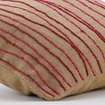 thumbnail image 2 of Pillow Case Zipper, Red Pillow Cover, Red Jute Embroidered Pillows Cover, 14x14 inch (35x35 cm) Pillow Covers, Square Burlap Pillowcase, Contemporary Pillows Cover, Striped - Ambrosia, 2 of 5