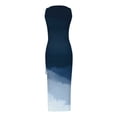 thumbnail image 5 of Xihbxyly Clearance Dresses Women's Summer Dresses 2025 Sleeveless High Waist Solid and Printed Ribbed Drawstring Ruched Sexy High Slit Dresses, 5 of 5