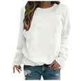 thumbnail image 1 of KIHOUT Spring Winter Womens Tops Fashion Long Sleeve Round Neck Solid Color Block Blouse Causal Pullover Tops, 1 of 6