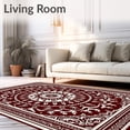 thumbnail image 2 of ODIKA 3'x5' Machine Washable Non-Slip Area Rug, Elegant Style Displaying Layered Petal Shapes And Delicate Filigree High Traffic Rug, Red, 570238, 2 of 5