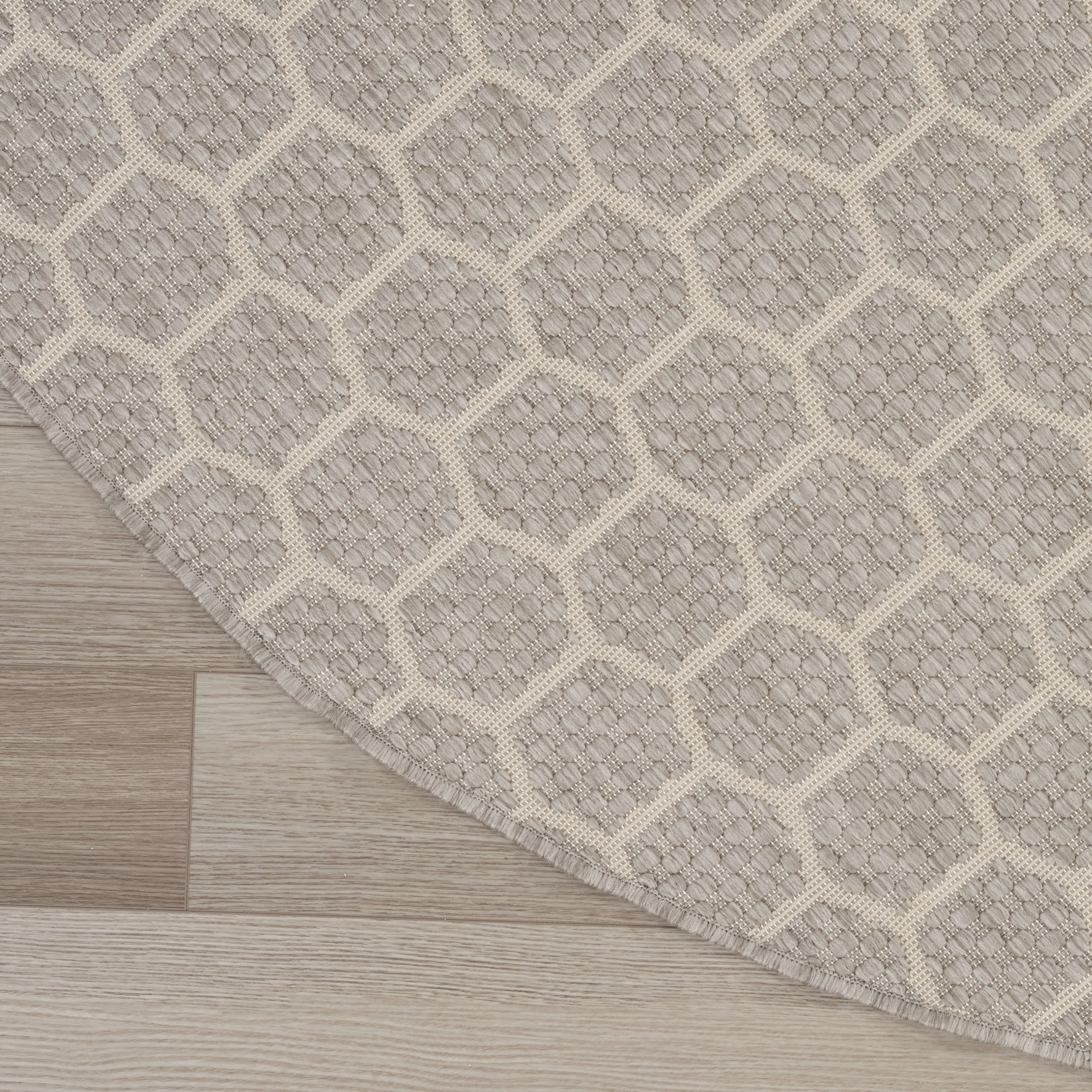 Nourison Twist Reversible 8' x Round Grey Modern Rug
