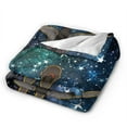 thumbnail image 2 of DouZhe Ultra-Soft Micro Fleece Lightweight Flannel Bed Blanket, Night Space Stars Bikini Print Cozy Warm Throw Blankets, 60"x50", 2 of 7