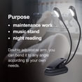 thumbnail image 4 of Luz Con Clip, Atril Con Clip, Lectura de Libros, Mini Lámpara LED Con Brasos Ajustables Dobles, 4 of 7