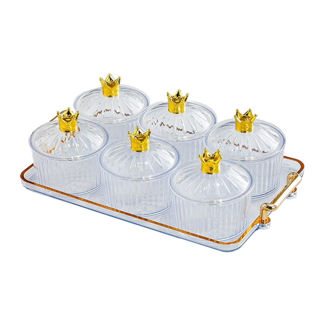 Plato de frutos secos con compartimentos para servir, bandeja para guardar alimentos, estilo nórdico claro