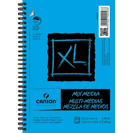 Canson Xl Mix Miedia Art Sketchbook 55 X 85 Side Spiral Art Pad 50 Sheet