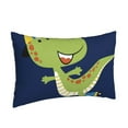 thumbnail image 2 of Naloa Dino Playing Roller Skate Pillowcase, Throw Pillowcase, Wrinkle-Free, Stain-Resistant with Hidden Zipper for Bedroom Sofa - 20"x30", 2 of 9