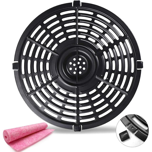Air Fryer Replacement Parts, Round Grill Plate Crisper Plate for 3.7-4.0 QT Non-Stick Coating Air Fryer Accessories Air Fryer Rack Compatible with Gowise Chefman Dash Power, Dishwasher Safe