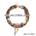 thumbnail image 3 of PISONIC Women Vintage Leopard Print Ribbon Beaded Necklace, Multicolor Stone‑Look Beads with Gold‑Tone Double Fish Pendant Statement Collar Necklace, 3 of 7
