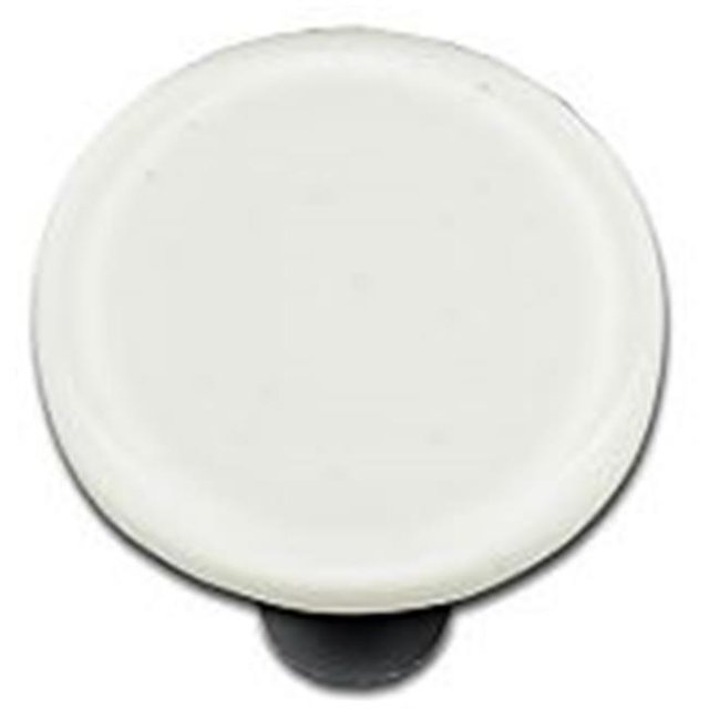 Hot Knobs HK1038-KRB Blanc Rond Bouton d'Armoire en Verre - Noir Poste