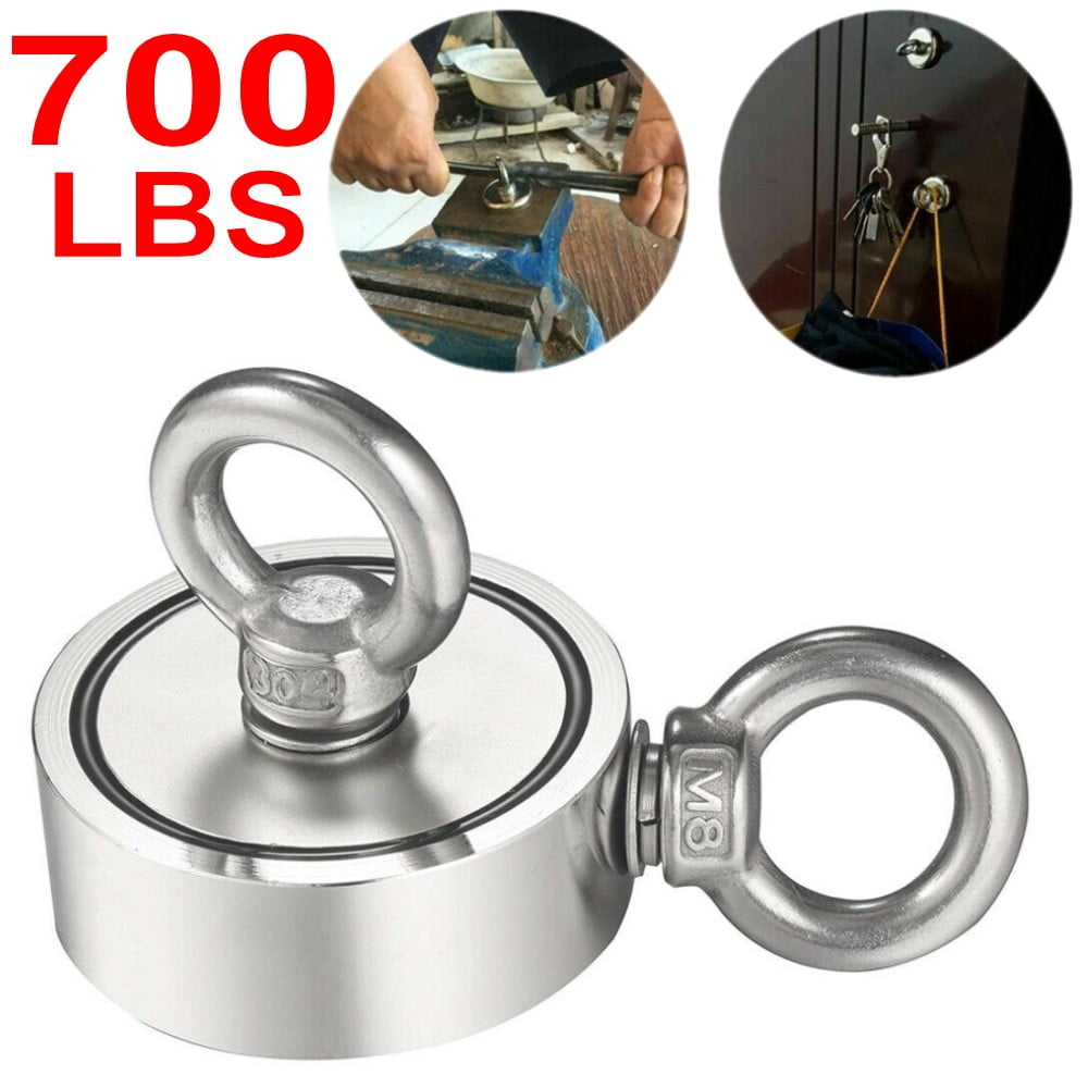 500/700LBS Double Sided Strong Neodymium Fishing Magnet Pulling Force OR Rope 