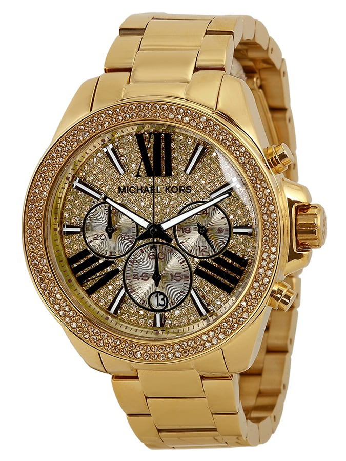 Alle hovedvej afhængige Michael Kors Women's Watches Wren Chronograph Crystal Pave Dial Gold-plated  MK6095 - Walmart.com