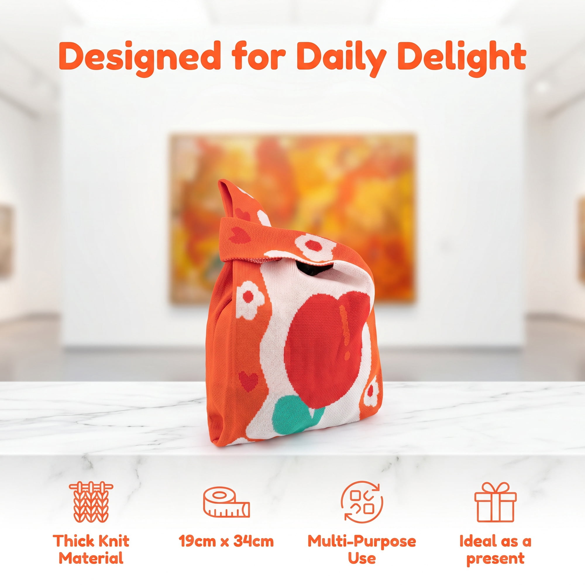 Unique Bargains Cute Cartoon Gift Bags with Handles for Parties 7.5" x 13.4" Orange Tulip