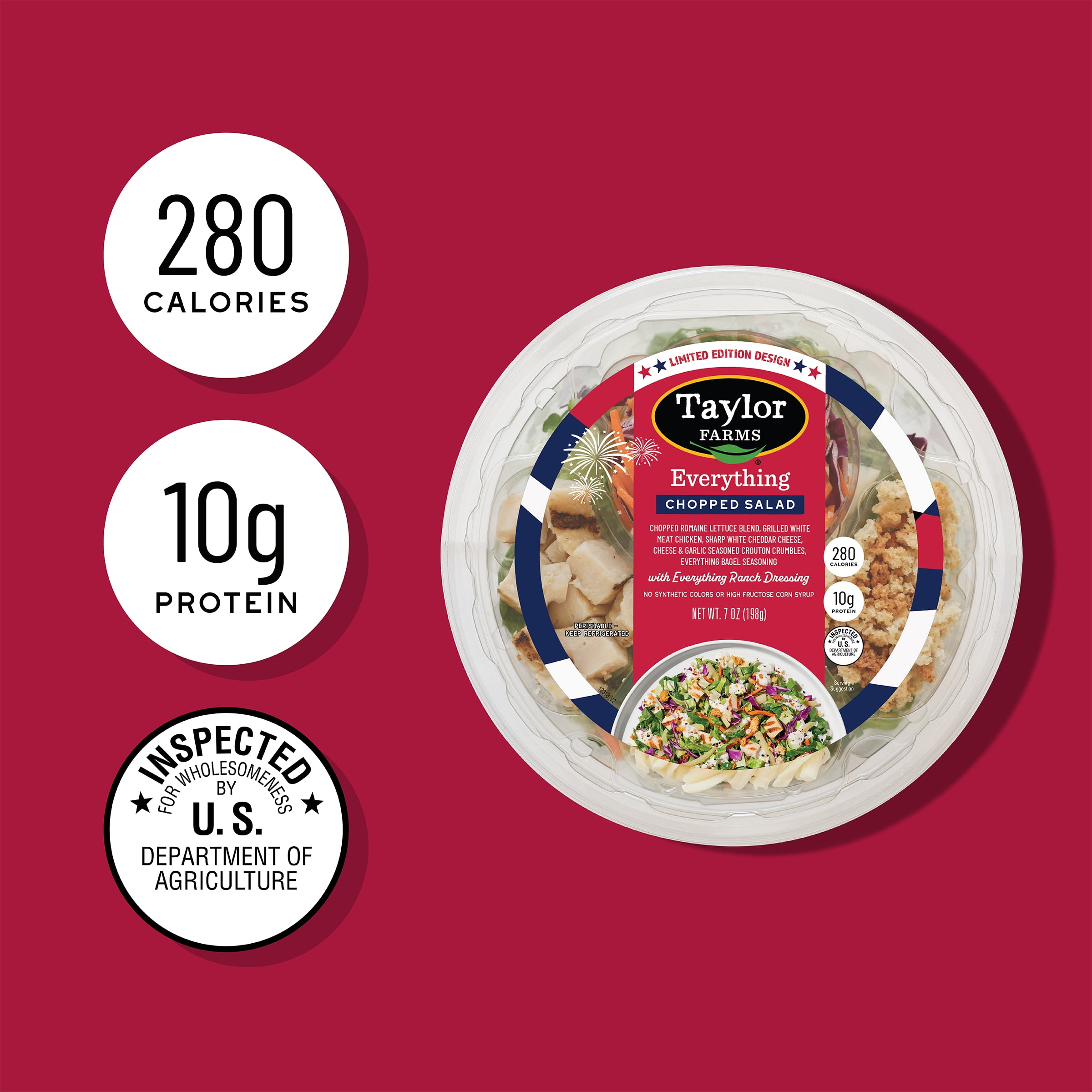 Taylor Farms Everything Bagel Chopped Salad Bowl, 7 oz (Fresh)